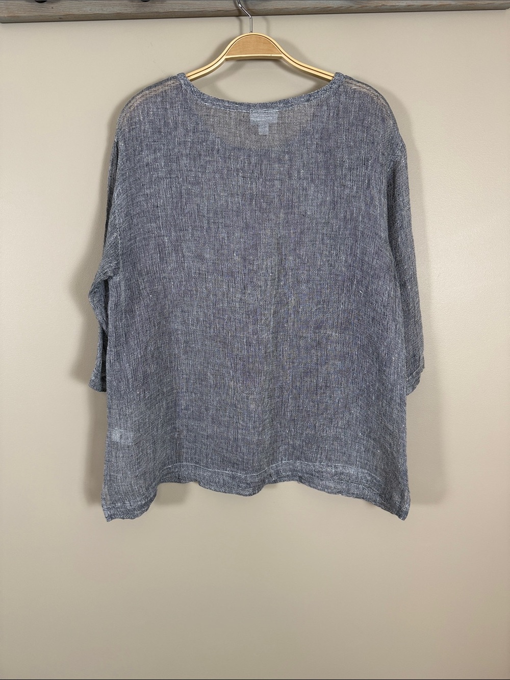 J. Jill Heathered Gray Linen Relaxed Tunic - Picture 3 of 4